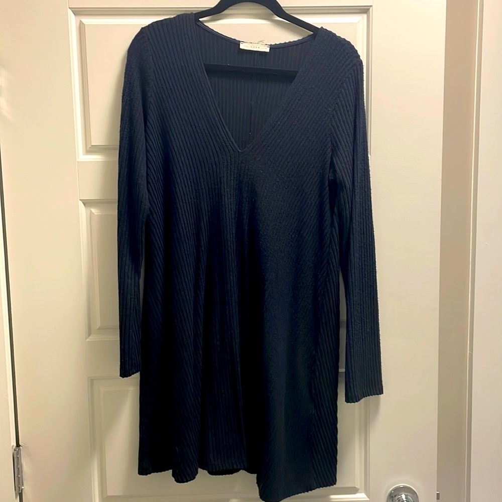 Navy Sweater T-shirt Dress